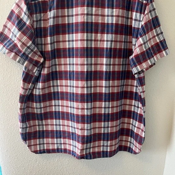 Lacoste Men's Shirt Size 45 (XL/2XL) Cotton Plaid Short Sleeve Collared Preppy - Picture 10 of 13